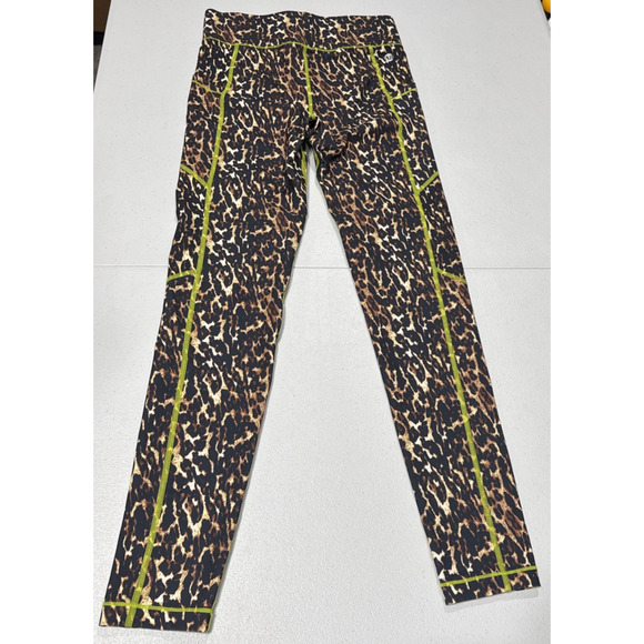 ALL ACCESS Womens High Waist Leggings Size S Leopard Light Neon Stitching Pocket - Picture 4 of 8